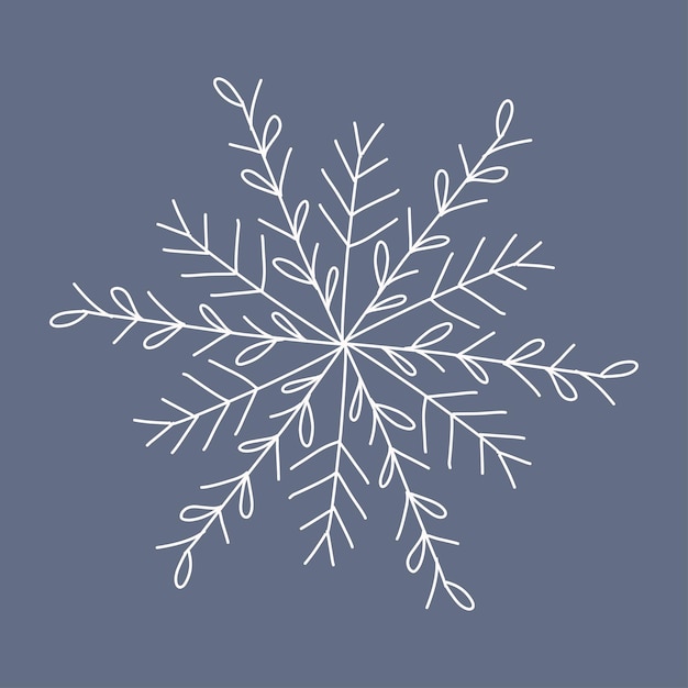 Copo de nieve en estilo doodle decoración de vacaciones de invierno