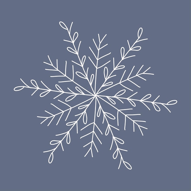 Vector copo de nieve en estilo doodle decoración de vacaciones de invierno