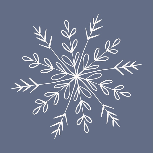 Vector copo de nieve en estilo doodle decoración de vacaciones de invierno