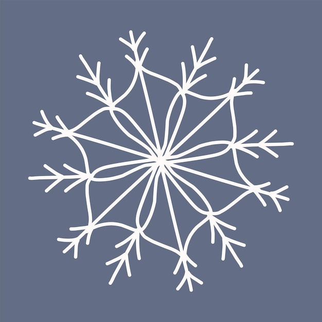 Copo de nieve en estilo doodle decoración de vacaciones de invierno