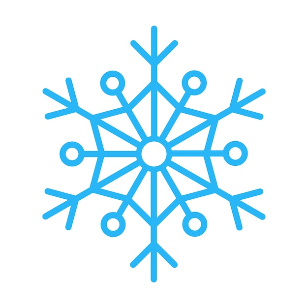 Copo de nieve estilo plano diseño vector ilustración icono signo aislado sobre fondo blanco símbolo