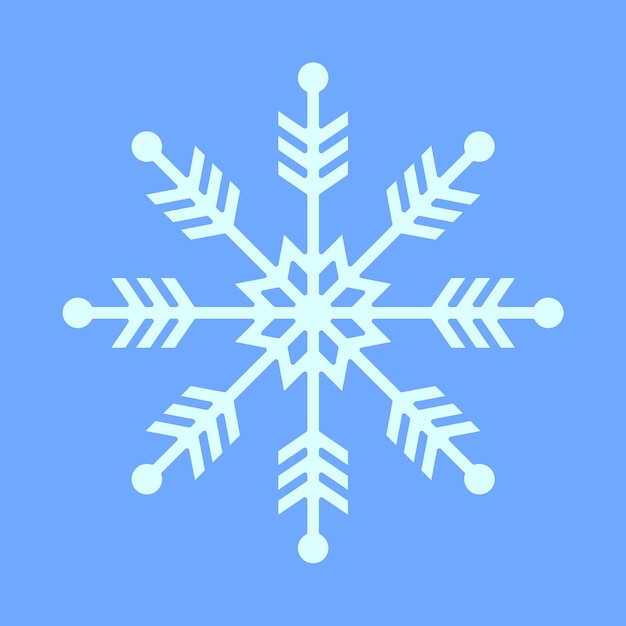 Vector copo de nieve fina navideña