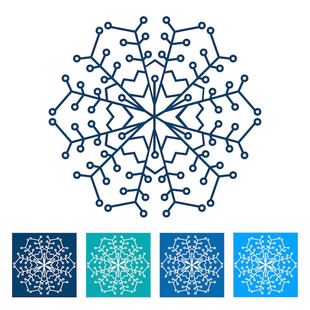 Copo de nieve. Icono de año nuevo. Ilustración vectorial