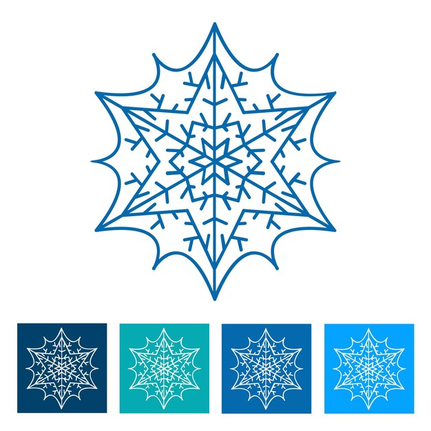 Copo de nieve. Icono de año nuevo. Ilustración vectorial