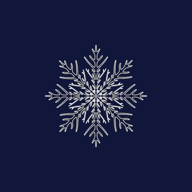Copo de nieve con un interesante patrón blanco sobre fondo azul.