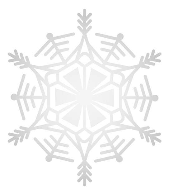 Copo de nieve de invierno Adorno geométrico blanco Decoración redonda aislada sobre fondo blanco
