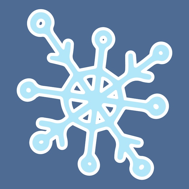 Copo de nieve invierno ilustración pegatina icono vector diseño elemento dibujado a mano