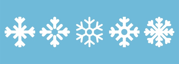 copo de nieve invierno de negro aislado nueve siluetas de icono en fondo blanco