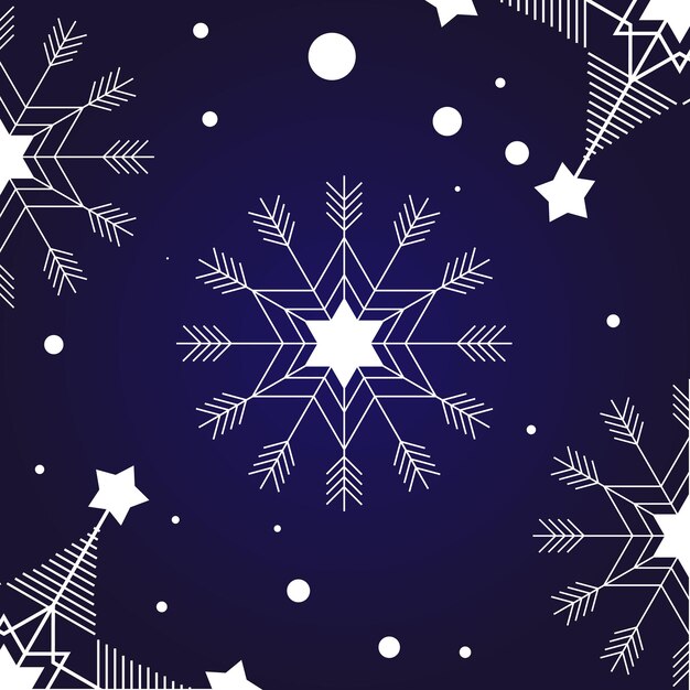 Copo de nieve de invierno de vector libre con fondo azul