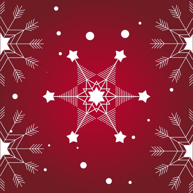 Copo de nieve de invierno de vector libre con fondo rojo