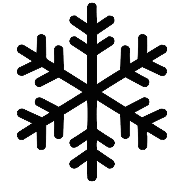 un copo de nieve se muestra en blanco y negro