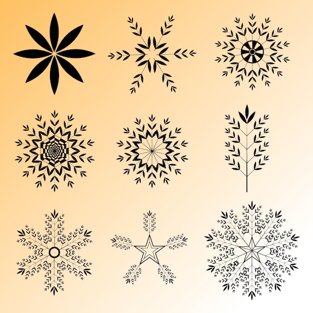 Copo de nieve navidad y año nuevo elementos de diseño de ilustración de vector de patrones sin fisuras
