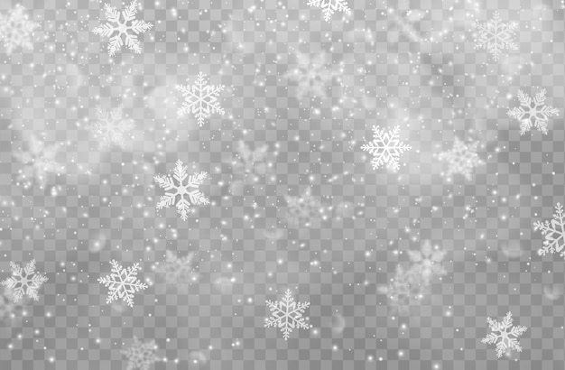 Copo de nieve de Navidad, nieve, fondo transparente