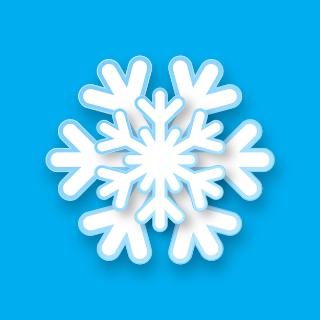 Copo de nieve de origami vectorial. Copo de nieve de papel aislado. Copo de nieve cortado en papel de Navidad con sombra.