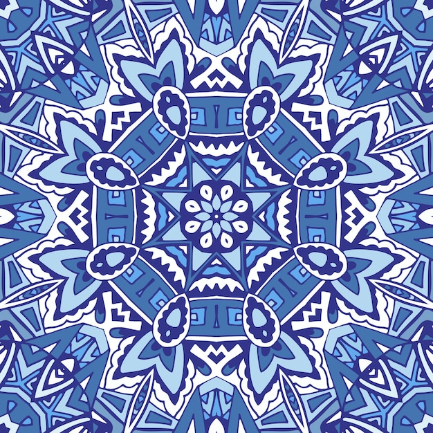 copo de nieve ornamental geométrico azul abstracto sin fisuras patrón