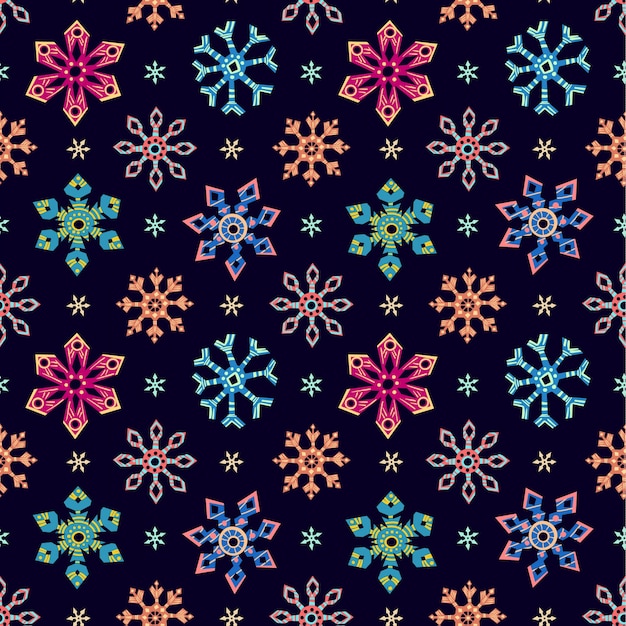 Vector copo de nieve de patrones sin fisuras. ilustración vectorial