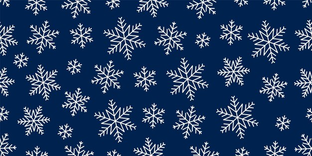Copo de nieve de patrones sin fisuras Vector copos de nieve fondo geométrico línea simple
