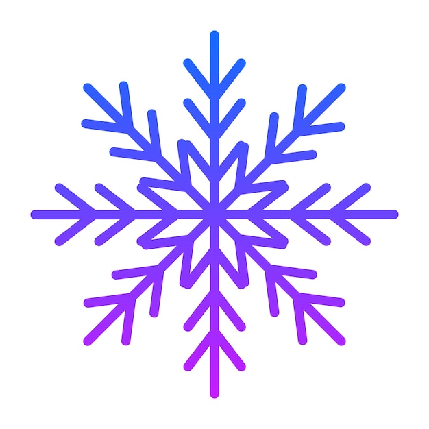 Un copo de nieve que es púrpura y azul y tiene un copo de Nieve púrpula y azul