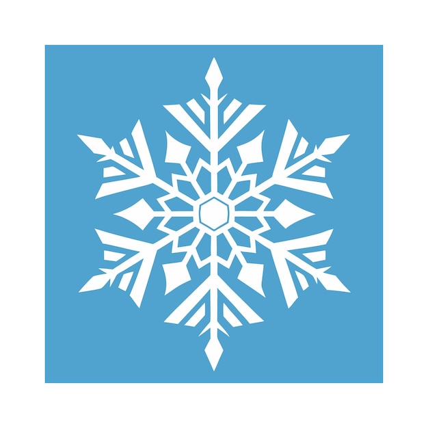 un copo de nieve que está en un fondo azul