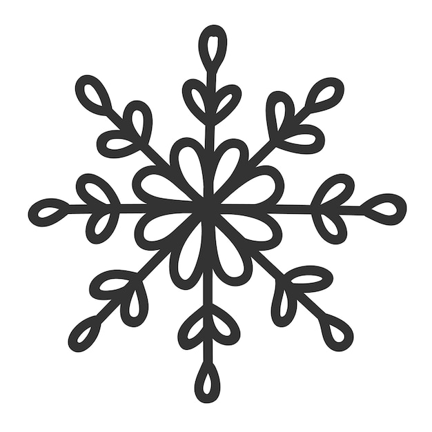 Copo de nieve simple para crear decoraciones navideñas y de Año Nuevo