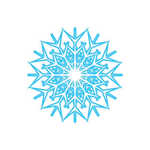 Copo de nieve simple hecho de líneas azules Decoración festiva para el símbolo de Navidad y Año Nuevo del elemento de invierno para el diseño Ilustración vectorial