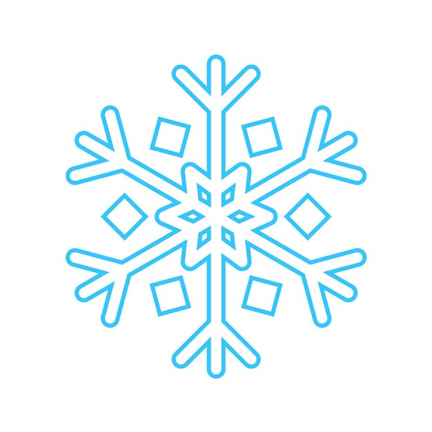 Copo de nieve simple hecho de líneas azules Decoración festiva para el símbolo de Navidad y Año Nuevo del elemento de invierno para el diseño Ilustración vectorial