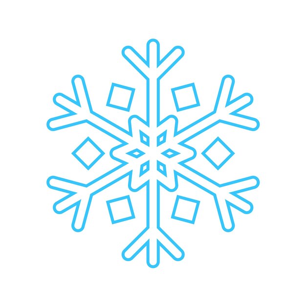 Copo de nieve simple hecho de líneas azules decoración festiva para el símbolo de navidad y año nuevo del elemento de invierno para el diseño ilustración vectorial