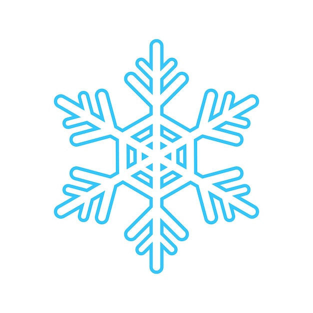 Copo de nieve simple hecho de líneas azules Decoración festiva para el símbolo de Navidad y Año Nuevo del elemento de invierno para el diseño Ilustración vectorial