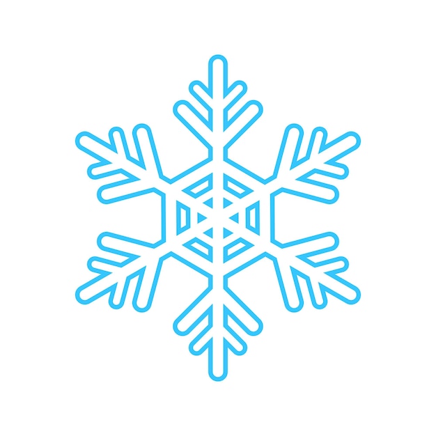 Copo de nieve simple hecho de líneas azules decoración festiva para el símbolo de navidad y año nuevo del elemento de invierno para el diseño ilustración vectorial