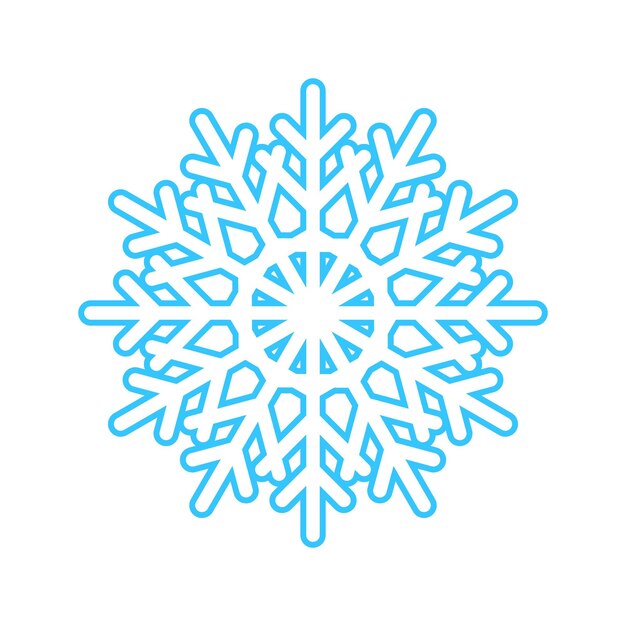 Copo de nieve simple hecho de líneas azules Decoración festiva para el símbolo de Navidad y Año Nuevo del elemento de invierno para el diseño Ilustración vectorial