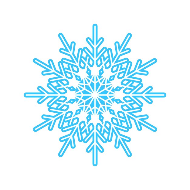 Vector copo de nieve simple hecho de líneas azules decoración festiva para el símbolo de navidad y año nuevo del elemento de invierno para el diseño ilustración vectorial