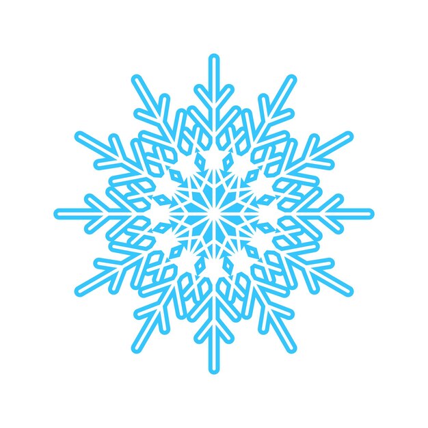 Copo de nieve simple hecho de líneas azules Decoración festiva para el símbolo de Navidad y Año Nuevo del elemento de invierno para el diseño Ilustración vectorial