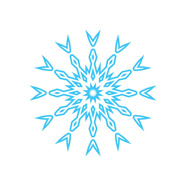 Copo de nieve simple hecho de líneas azules decoración festiva para el símbolo de navidad y año nuevo del elemento de invierno para el diseño ilustración vectorial