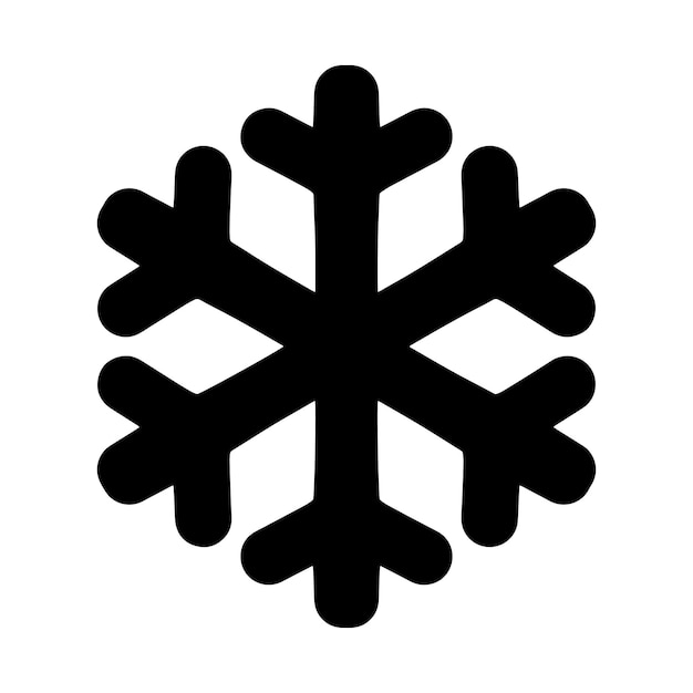 Vector copo de nieve simple icono vector plano solo color negro aislado en blanco navidad