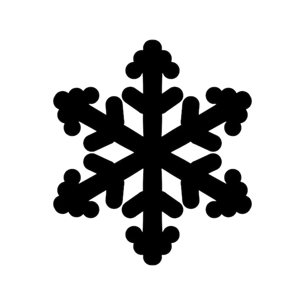 Copo de nieve simple icono vector plano solo color negro aislado en blanco Navidad