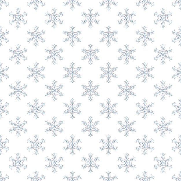 Copo de nieve simple de patrones sin fisuras nieve azul sobre fondo blanco símbolo de invierno feliz navidad vacaciones