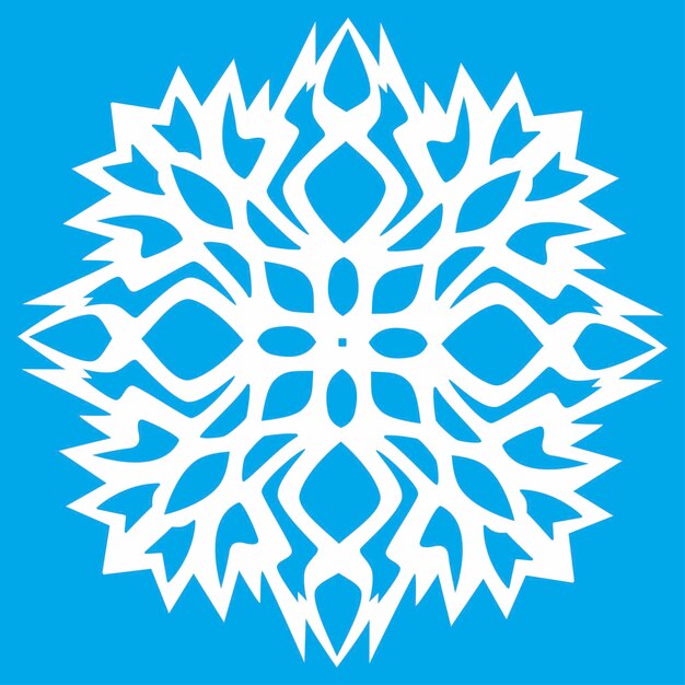 Copo de nieve de vector blanco sobre un fondo azul