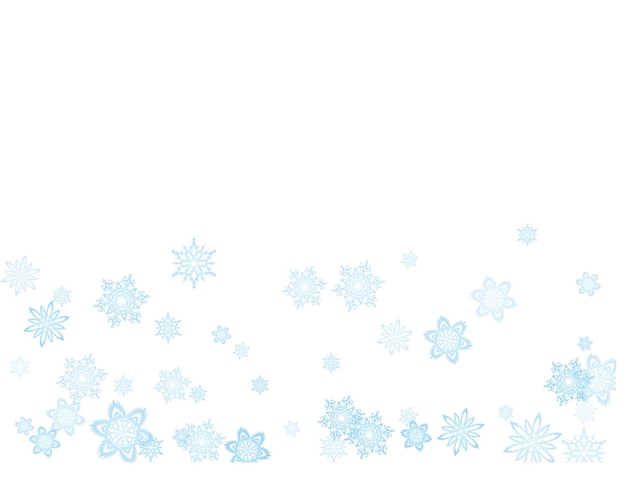 Los copos de nieve azules de Navidad la tormenta de nieve fluye en la luz