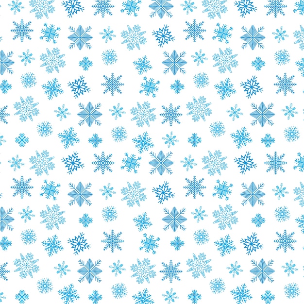 Copos de nieve azules sobre blanco