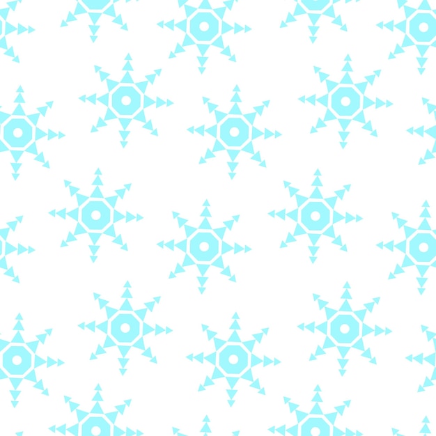 Copos de nieve azules sobre fondo blanco de patrones sin fisuras Plantilla de invierno