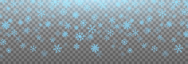 Los copos de nieve azules vectoriales caen del cielo. Copos de nieve png, invierno, copos de nieve png. Nevada.