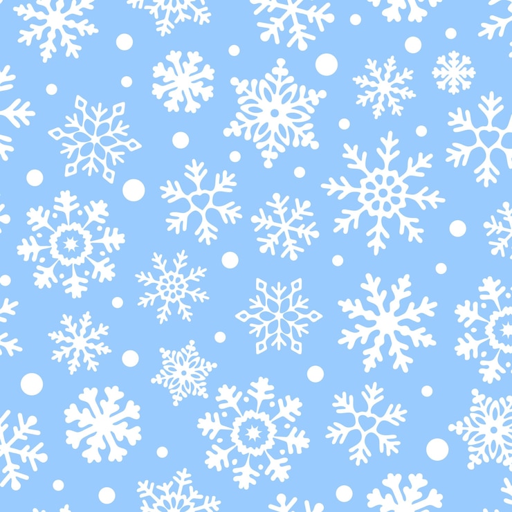 Vector copos de nieve blancos sobre fondo azul vector de patrones sin fisuras