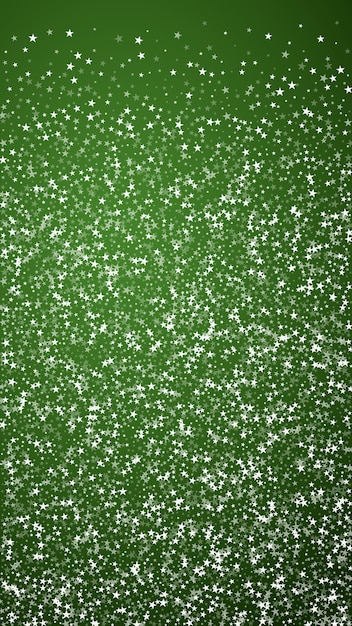 Vector copos de nieve cayendo fondo de navidad sutiles copos de nieve voladores y estrellas sobre fondo verde de navidad bellamente cayendo copos de nieve superpuestos ilustración vectorial vertical