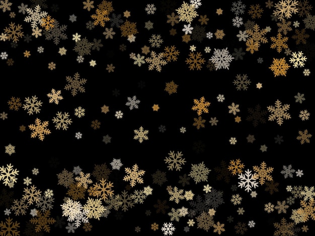 Copos de nieve cayendo ilustración vectorial macro Navidad copos de nieve confeti cayendo banner de dispersión Fondo de nieve de Navidad de invierno Copos aireados cayendo y volando vector de clima estacional de invierno