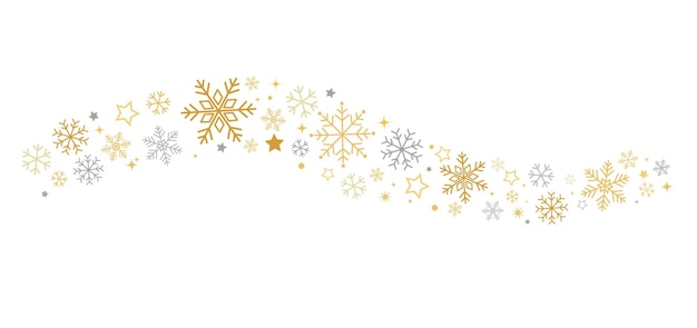 Los copos de nieve dorados que caen, los copos de neve brillantes, los capas de nieve decorativos para la Navidad.