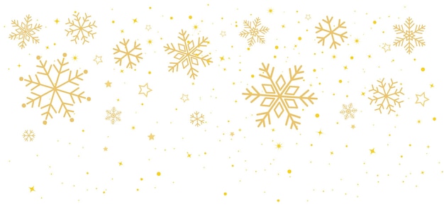Los copos de nieve dorados que caen, los copos de neve brillantes, los capas de nieve decorativos para la Navidad.