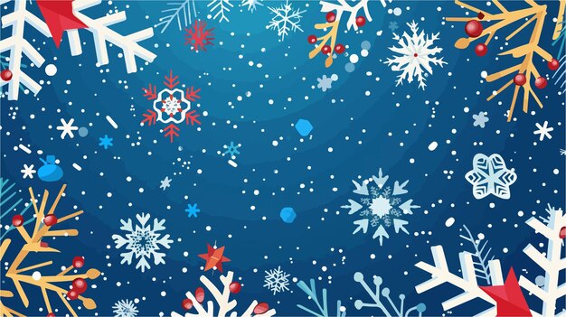 los copos de nieve están en un fondo azul