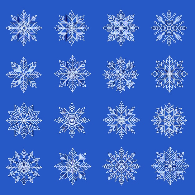 Copos de nieve en estilo geométrico