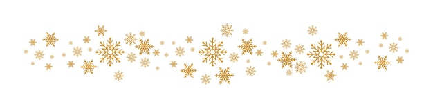 Copos de nieve. Fondo de invierno blanco con borde de copos de nieve. Fondo de Navidad para tarjeta de felicitación. Copo de nieve. Diseño o adorno de Navidad. Ilustración vectorial