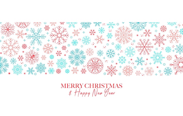 Copos de nieve Fondo de invierno con borde de copos de nieve Fondo de Navidad para tarjeta de felicitación Ilustración vectorial